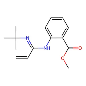 methyl 2-[(N-tert-butyl-C-ethenylcarbonimidoyl)amino]benzoate structure