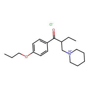 Butyrophenone, 2-(piperidinomethyl)-4'-propoxy-, hydrochloride structure