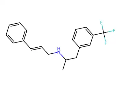 N-(3-phenylprop-2-enyl)-1-[3-(trifluoromethyl)phenyl]propan-2-amine structure