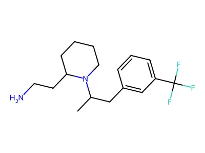Phenethylamine, alpha-methyl-N-(2-piperidin-2-ylethyl)-m-trifluoromethyl- structure