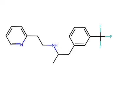 Phenethylamine, alpha-methyl-N-(2-pyrid-2-ylethyl)-m-trifluoromethyl- structure