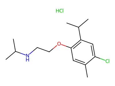 Phenetole, 4-chloro-2-isopropyl-beta-(N-isopropylamino)-5-methyl-, hydrochloride structure