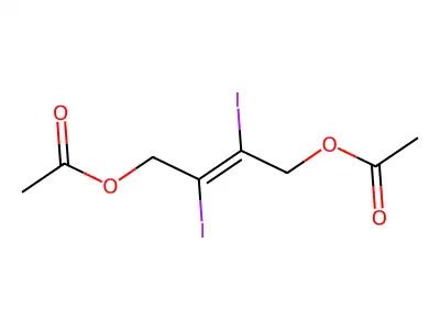 2-Butene-1,4-diol, 2,3-diiodo-, diacetate structure