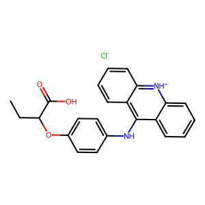 Butyric acid, 2-(p-(9-acridinylamino)phenoxy)-, dihydrate structure
