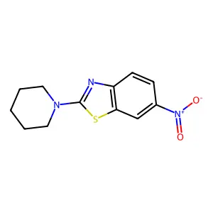 Benzothiazole, 6-nitro-2-(1-piperidinyl)- structure