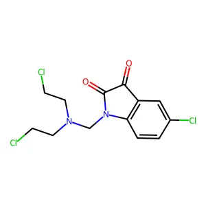 1H-Indole-2,3-dione, 1-((bis(2-chloroethyl)amino)methyl)-5-chloro- structure