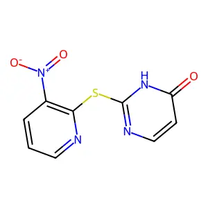 4(1H)-Pyrimidinone, 2-((3-nitro-2-pyridinyl)thio)- structure