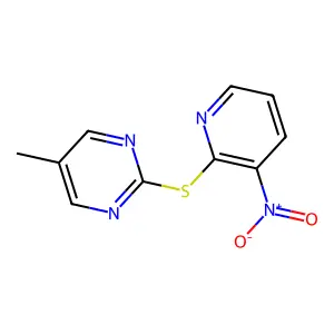 5-Methyl-2-((3-nitro-2-pyridinyl)thio)pyrimidine structure