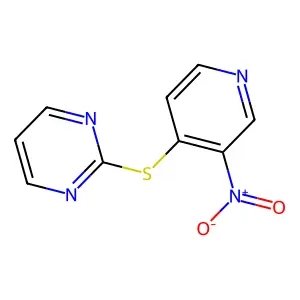 Pyrimidine, 2-((3-nitro-4-pyridinyl)thio)- structure
