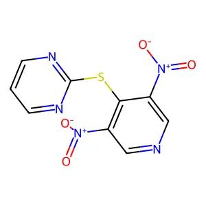 Pyrimidine, 2-((3,5-dinitro-4-pyridinyl)thio)- structure