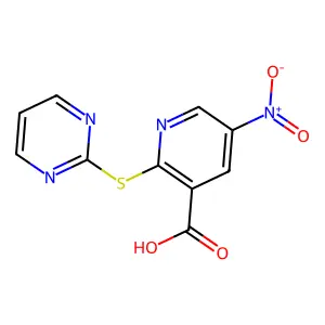 3-Pyridinecarboxylic acid, 5-nitro-2-(2-pyrimidinylthio)- structure