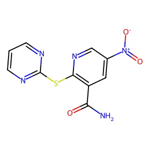 3-Pyridinecarboxamide, 5-nitro-2-(2-pyrimidinylthio)- structure