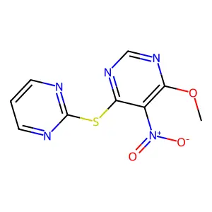 Pyrimidine, 4-methoxy-5-nitro-6-(2-pyrimidinylthio)- structure