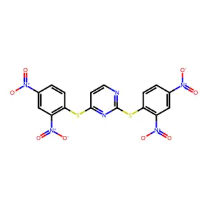 Pyrimidine, 2,4-bis((2,4-dinitrophenyl)thio)- structure
