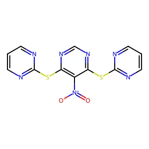 5-Nitro-4,6-bis(pyrimidin-2-ylsulfanyl)pyrimidine structure