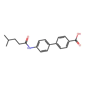 4'-[(4-Methylpentanoyl)amino][1,1'-biphenyl]-4-carboxylic acid structure