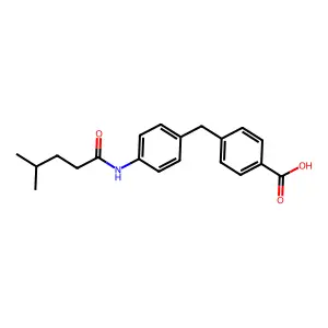4-[[4-(4-Methylpentanoylamino)phenyl]methyl]benzoic acid structure