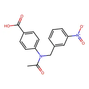 4-[Acetyl-[(3-nitrophenyl)methyl]amino]benzoic acid structure