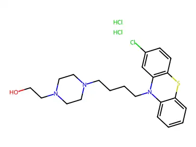 1-Piperazineethanol, 4-(4-(2-chloro-10-phenothiazinyl)butyl)-, dihydrochloride structure