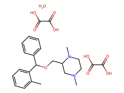 Piperazine, 1,4-dimethyl-2-(alpha-(o-tolyl)benzyloxymethyl)-, dioxalate, hydrate structure
