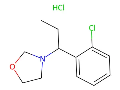 Oxazolidine, 3-(o-chloro-alpha-ethylbenzyl)-, hydrochloride structure