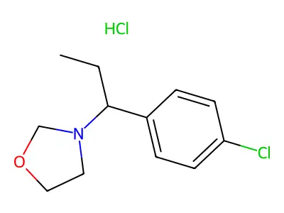 Oxazolidine, 3-(p-chloro-alpha-ethylbenzyl)-, hydrochloride structure
