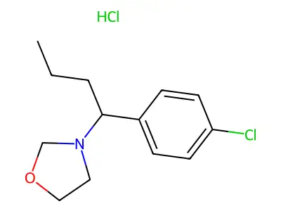 Oxazolidine, 3-(1-(p-chlorophenyl)butyl)-, hydrochloride structure