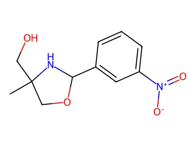 4-Oxazolidinemethanol, 4-methyl-2-(m-nitrophenyl)- structure