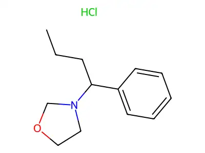 Oxazolidine, 3-(1-phenylbutyl)-, hydrochloride structure