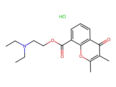 2,3-Dimethylchromone-8-carboxylic acid diethylaminoethyl ester hydrochloride structure