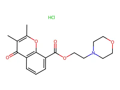 Chromone-8-carboxylic acid, 2,3-dimethyl-, morpholinoethyl ester, hydrochloride structure