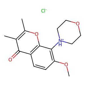 Chromone, 2,3-dimethyl-7-methoxy-8-morpholino-, hydrochloride structure