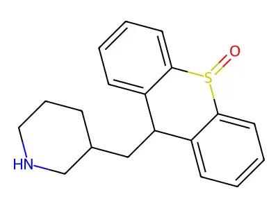 Piperidine, 3-(thioxanthen-9-ylmethyl)-, S-oxide structure