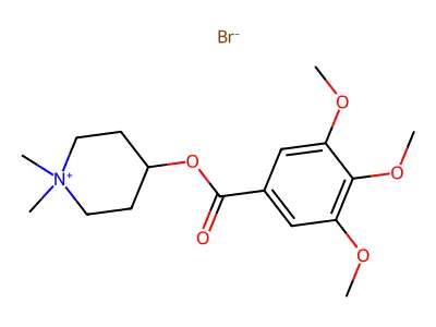 Piperidinium, 1,1-dimethyl-4-hydroxy-, bromide, 3,4,5-trimethoxybenzoate structure