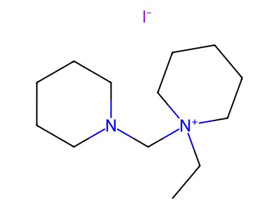 1-Ethyl-1-(piperidinomethyl)piperidinium iodide structure