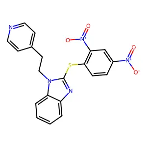 1H-Benzimidazole, 2-((2,4-dinitrophenyl)thio)-1-(2-(4-pyridinyl)ethyl)- structure