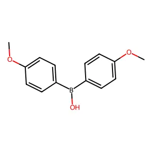 Bis(4-methoxyphenyl)borinic acid structure