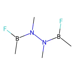 Hydrazine, 1,2-bis(fluoro(methyl)boryl)-1,2-dimethyl- structure
