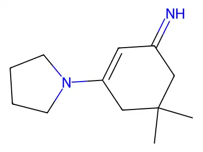 5,5-Dimethyl-3-pyrrolidin-1-yl-cyclohex-2-enylideneamine structure