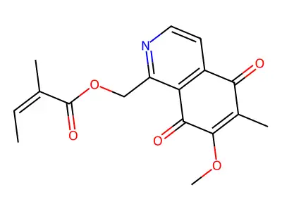 (7-Methoxy-6-methyl-5,8-dioxoisoquinolin-1-yl)methyl 2-methylbut-2-enoate structure