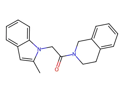 2-[(2-methyl-1H-indol-1-yl)acetyl]-1,2,3,4-tetrahydroisoquinoline structure