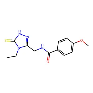 N-(4-Ethyl-5-mercapto-4H-[1,2,4]triazol-3-ylmethyl)-4-methoxy-benzamide structure