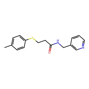 3-(4-methylphenyl)sulfanyl-N-(pyridin-3-ylmethyl)propanamide structure