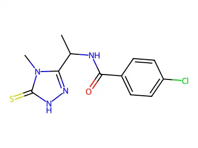 4-Chloro-N-[1-(5-mercapto-4-methyl-4H-[1,2,4]triazol-3-yl)-ethyl]-benzamide structure