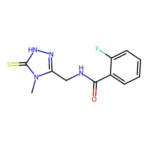 2-Fluoro-N-(5-mercapto-4-methyl-4H-[1,2,4]triazol-3-ylmethyl)-benzamide structure