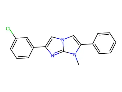 6-(3-chlorophenyl)-1-methyl-2-phenyl-1H-imidazo[1,2-a]imidazole structure