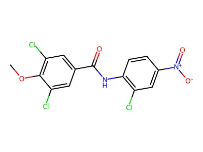 3,5-dichloro-N-(2-chloro-4-nitrophenyl)-4-methoxybenzamide structure