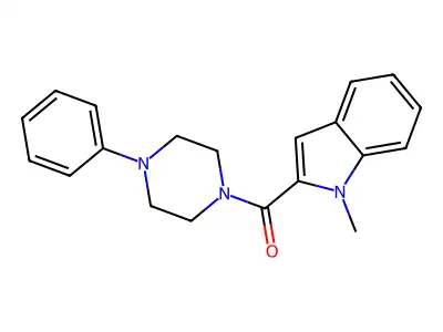 1-Methylindol-2-yl 4-phenylpiperazinyl ketone structure