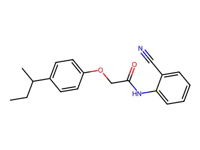 2-(4-sec-butylphenoxy)-N-(2-cyanophenyl)acetamide structure