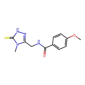 N-[(5-mercapto-4-methyl-4H-1,2,4-triazol-3-yl)methyl]-4-methoxybenzamide structure